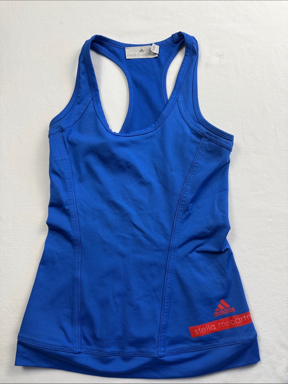 Adidas Stella McCartney Bright Blue Racerback Tank with Red Logo‎ szXS